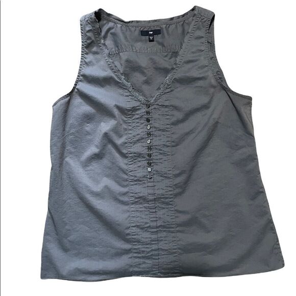 GAP Sleeveless shirt v-Neck Slate Gray Blouse Size medium - Picture 1 of 6